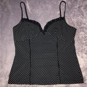 Black/ white Oasis Polka dot tank top/ camisole